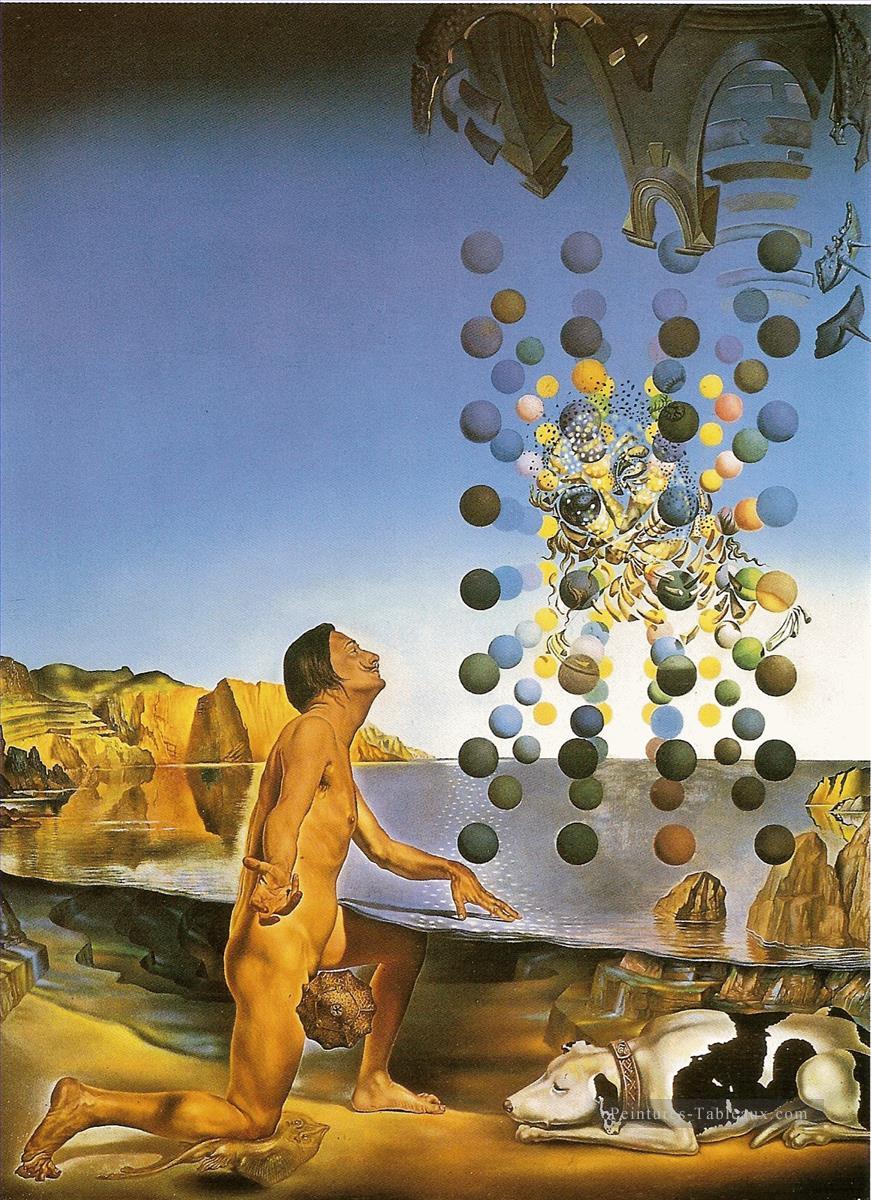 Dali Nu en contemplation devant les cinq corps réguliers Cubisme Dada Surréalisme Salvador Dali Peintures à l'huile